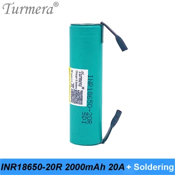 Turmera 18650 20RM 2000mAh Baterija 20A Spajkanje Niklja za Izvijač Električni Vrtalnik Baterije 12V 16.8 V 18V 25V ali E-kolo Uporabo