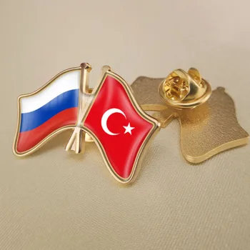 Turčija in ruske Federacije Prečkal Dvojno Prijateljstvo Zastav broške Broška Značke