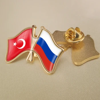 Turčija in ruske Federacije Prečkal Dvojno Prijateljstvo Zastav broške Broška Značke