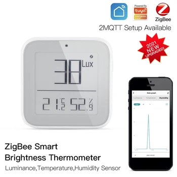 Tuya Smart Svetlost Temperature In Vlažnosti Tipalo Sobne Termometer, Higrometer Detektor Podporo ZigBee Smart App Življenje