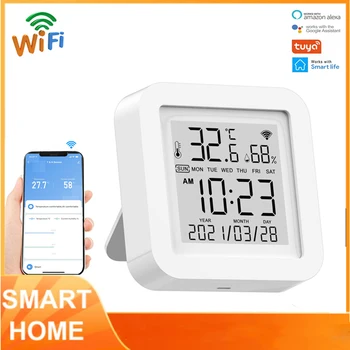 Tuya WiFi Smart Home Temperatura Vlažnost Senzor Smartlife Daljinski Upravljalnik Termometer, Higrometer Z Zaslonom Alexa Googlova Domača Stran