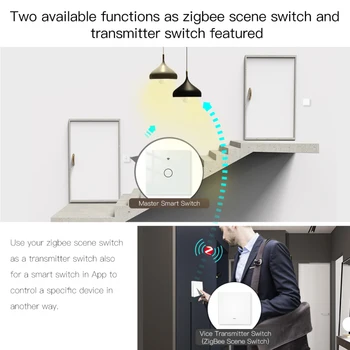 Tuya ZigBee 1-3 Banda WiFi Smart Stikala Za Luč Z Luxuray Pritisni Gumb Preklopi Smart Stensko Stikalo Glas Delo Z Alexa Googlova Domača Stran