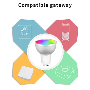 Tuya Zigbee 3.0 GU10 Smart Pozornosti Žarnica 5W RGBCW LED Lučka za Pokal zgornje meje Svetlobe Delo S Pametno Življenje Alexa googlova Domača stran SmartThings