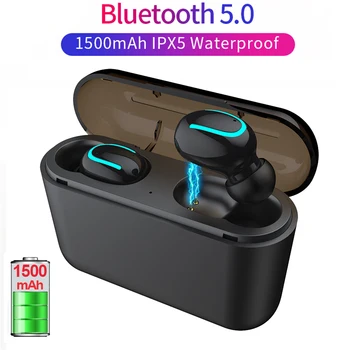 TWS Bluetooth 5.0 Slušalke 2200mAh Polnjenje Box Brezžične Slušalke 9D Stereo Šport Nepremočljiva Čepkov Slušalke Z Mikrofonom