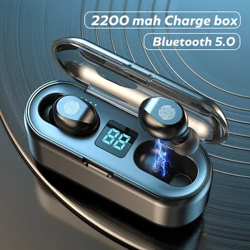TWS Bluetooth 5.0 Slušalke 2200mAh Polnjenje Box Brezžične Slušalke Brez Odlašanja Čepkov Šport Vodotesne Slušalke Z Mikrofonom