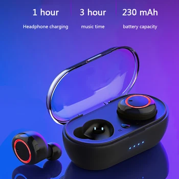 TWS Brezžične Bluetooth Slušalke HiFi Stereo Šport Vodotesne Slušalke Slušalke Igralec Gumb za Nadzor Slušalke za Pametni telefon