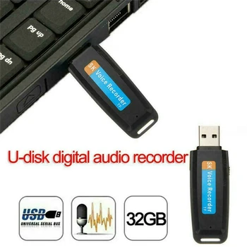 U-Disk, Digital Audio Snemalnik Pero Polnilnik USB Flash Drive, do 32GB Mini SD TF Visoke Kakovosti