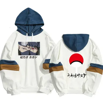 Uchiha Narut Anime Kakashi moška majica mozaik hooded tiskanja hip-hop spomladi in jeseni hoodie modni moški oblačila