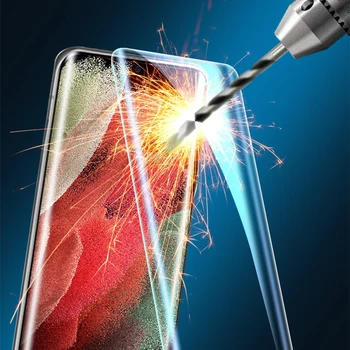 UGI UV Kaljeno Steklo Polno Kritje Pregleden Zaslon Protektorstvo Za Samsung Galaxy S21 Plus Ultra Tekoče Lepilo Spredaj Film