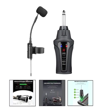 UHF Brezžični Flavta Instrumenti Mikrofon Oddajnik&Sprejemnik 16CH Kondenzator Mikrofon