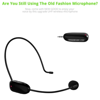 Uhf Brezžični Mikrofon Profesionalni 2 v 1 Ročni Glavo-Nositi Mic Telefonski Ojačevalec za Govor Poučevanje