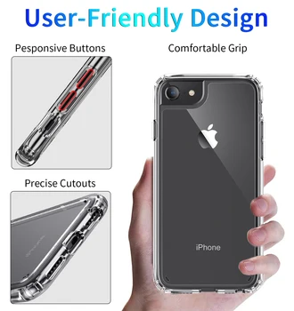 Ultra Tanek Jasno Primeru Za iPhone 11 12 Pro Max XR SE 2 2020 7 8 Plus Mehka TPU+PC Silikonsko Ohišje Za iPhone Hrbtni Pokrovček Telefona Primeru