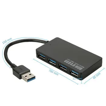 Ultra Tanek USB 3.0, 4 Port Multi Vozlišča za Podatke Širitev Produkti z Visoko Hitrostjo 5 Gbps USB Adapter Za Prenosni RAČUNALNIK MacBook Namizje