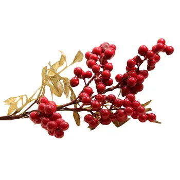 Umetni Fižol Cvetje, Poročni Šopek Rdečega Sadja Berry Bean Šopek Veje Simulacije Cvet Božično Drevo Doma Dekor