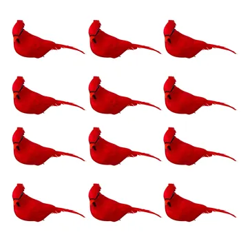Umetni Rdeče Ptice Obliko Ornament Lepe Posnetke Na Božično Drevo Okraski Pene Ptic Festival Stranka DIY Dekor Spodbujanje