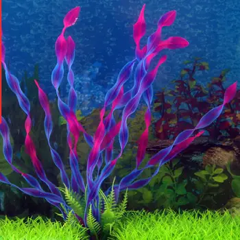 Umetnih Plastičnih Veliki Listi Trave Aquarium Fish Tank, Podmornica Ponarejenih Simulacije Alg, Voda, Rastlinski Okras Pokrajine Dekoracijo