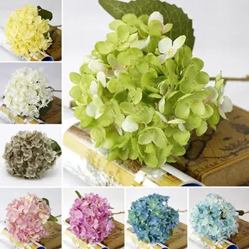 Umetno cvetje hydrangea podružnica doma poroko dekor autum svile plastični cvet visoke kakovosti ponaredek cvet stranka soba dekoracijo