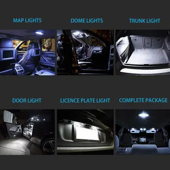 Univerzalni 23Pcs LED T10 5050 Avto Žarnice Notranjost Kupole Trunk registrske Tablice Svetilke Komplet White za Bmw E60 E90 Golf 4 7 LED Lučka
