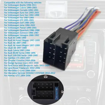 Univerzalni Avtomobilski Stereo sistem ISO ISO Radio Žične Napeljave Pas Ac Priključek Avto Adapter Plug Za Volkswagen Beetle/Cabrio/Corrado