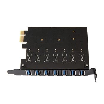 USB 3.0 PCI-E Širitev Ac Riser Card 7 Pristanišča Hub Zunanji Krmilnik NEC Podpira Linux / Windows Xp / 7/8 / 8.1 / 10