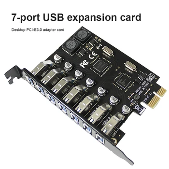 USB 3.0 PCI-E Širitev Ac Riser Card 7 Pristanišča Hub Zunanji Krmilnik NEC Podpira Linux / Windows Xp / 7/8 / 8.1 / 10