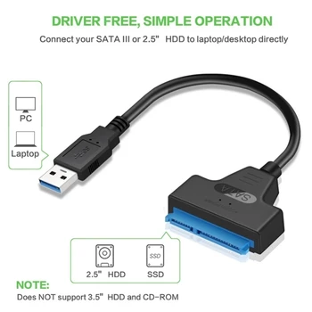 USB 3.0, SATA Kabel, Sata 3, USB, Adapter za Računalniške Kable, Priključke Usb, SATA Adapter Kabel Podporo 2,5 Cm SSD HDD Trdi Disk
