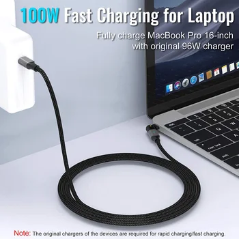 USB C do USB C PD 100W Hitro Kabel za Polnjenje, Tip C, da Tye-C Polnjenje Kabel Podatkovni Kabel za MacBook Pro 2020/2019/2018 iPad Pro itd.