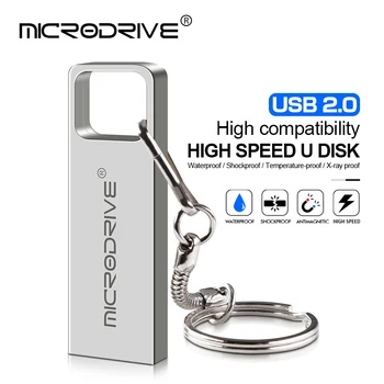 USB Flash Disk Kovinski Pendrive128GB High Speed USB Ključek 32GB Pen Drive 64GB nepremočljiva 16GB USB Flash 8GB 4GB Brezplačno key ring