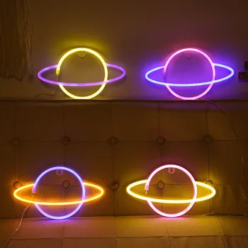 USB LED Neon Znak Lučka Eliptične Plošče Oblikovane Steni Visi na Baterijski Pogon svate Soba, Bar Razsvetljavo Doma Dekoracijo
