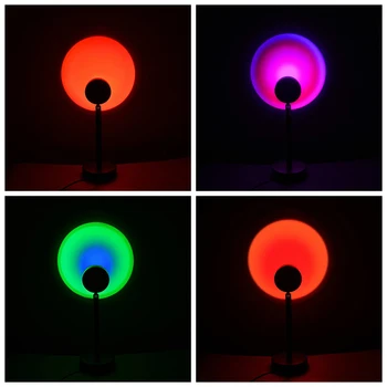 USB Mavrični sončni Zahod Projektor Lučka Vzdušje Noč Svetlobe Doma Ozadju Dekoracijo Sten RGB Barvna Svetilka z Daljinskim upravljalnikom