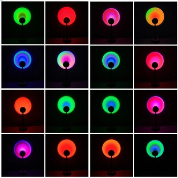 USB Mavrični sončni Zahod Projektor Lučka Vzdušje Noč Svetlobe Doma Ozadju Dekoracijo Sten RGB Barvna Svetilka z Daljinskim upravljalnikom