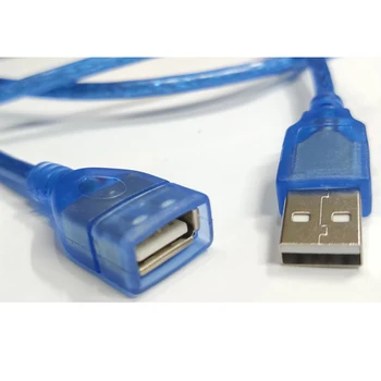 USB podaljšek USB2.0 moški ženske AM/AF transparentno modra dvojno ščit 0.3M0.5M1.5M3M5M