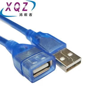 USB podaljšek USB2.0 moški ženske AM/AF transparentno modra dvojno ščit 0.3M0.5M1.5M3M5M