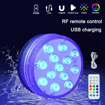 USB Polnilne Bazen Svetlobe RGB Led Podvodna Noč Svetlobe priseska RF Nadzor Prostem Vrt Podvodno Svetilko