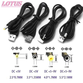 USB priključek Za 2.5 3.5 4.0 5.5 mm 5V DC Sod Vtičnica za Napajalni Kabel Kabel Priključek Black Visoke Kakovosti 1pc