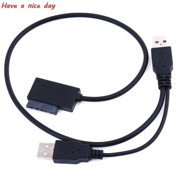 USB2.0 do 6+7 13Pin Slimline Slim SATA Kabel Z Zunanjim USB 2.0 Napajanje Za Prenosni CD-ROM, DVD-ROM ČUDNO Adapter Pretvornik