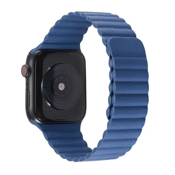 Usnje zanke traku za Apple watch band Serije 6 SE 44 40 MM watchband Magnetni manšeta pas, zapestnica za iWatch 38 42mm 5 4 3