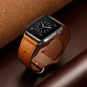 Usnjeni trak Za Apple watch band 44 mm 40 mm iWatch band 42mm 38 mm Pravega Usnja pas, zapestnica Apple watch series 3 4 5 jv 6