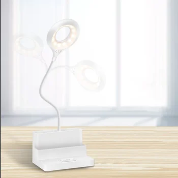Ustvarjalne 3 In1 Led Pero, Držalo za Mizo Svetlobe USB Polnjenje Študent Branje Knjige Lučka na Dotik Spalnica Postelji Zaščito za Oči namizne Svetilke,