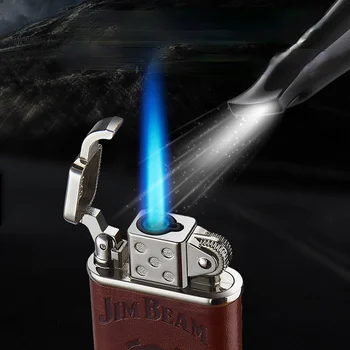 Ustvarjalne Elektronski Windproof Modri Plamen Vžigalnika Briquets Et Dodatki Fumeurs Kajenje Pribor za Travo, Darilo za Moške