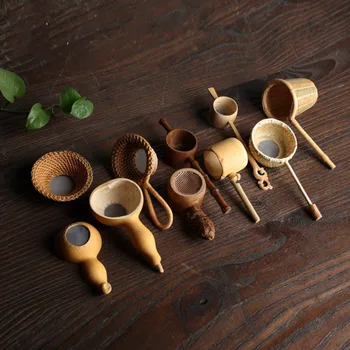 Ustvarjalne Japonski slog Čaj Slovesnosti Bambusa Čaj Filter Meng Zong Bambusa Koren Filter Žlico Čaja Čaj Puščanje Čaj, Set Filter