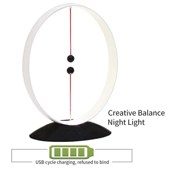 Ustvarjalne Noč Svetlobe Magnetni Bilance Lučka za Napajanje USB Magnetni zraku, Toplo Bela Za Office Home Dekor