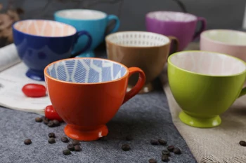 Ustvarjalne Pokal Keramični Kreveljiti velike zmogljivosti barvna glazura olajšave kave, mleka, skodelico jušne skodelice nekaj pokal pokal zajtrk