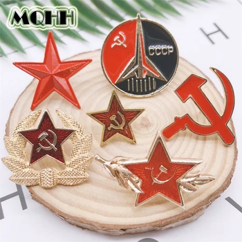 Ustvarjalne Retro Nekdanje Sovjetske zveze je Rusija Ginekologijo in Ušesa Riž Pentagram Emajl Broška Zlitine Značko Pin Oblačila Vrečko Nakit Darilo
