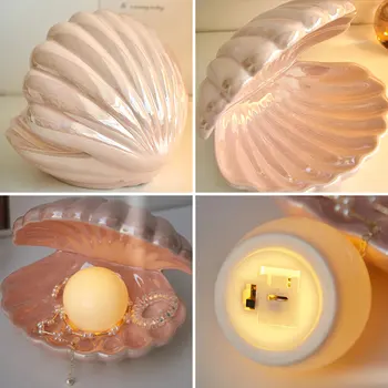Ustvarjalne Shell Model Keramični Okrasni Nakit za Shranjevanje Noč Svetlobe Doma Dekor Sodobno Dekle Spalnica nočno omarico Dekoracijo