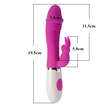 Utinta Leptura Dildo 30 Hitrosti Rabbit Vibrator s Klitoris Stimulator In G-spot Vozni Sex Igrače za Ženske Odraslih Izdelki