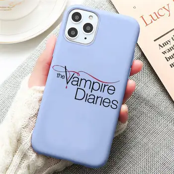 Vampir Dnevniki Ameriški TV showcoaue funda mobilnega Telefona Primeru Candy Barve za iPhone 6 7 8 11 12 s mini pro X XS XR MAX Plus