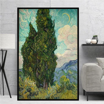 Van Gogh Ciprese Platno Stensko Slikarstvo Umetnost Plakatov in Fotografij Cuadros Dnevni Sobi Doma Dekor Stensko Sliko brez okvirjev