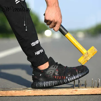 Varnost Dela Čevlji Gradnje varovalni Čevlji za Moške Anti-razbija Jekla Toe Delo Čevlji Modni Moški športni Copati Zapatos De Hombre
