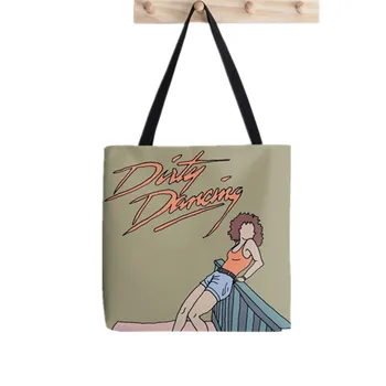 Varovanec Dirty Dancing svetlobi, v tiskanih Tote vrečko ženske Harajuku varovanec torbici dekle Ramenski nakupovalno vrečko Damo Platno Vrečko